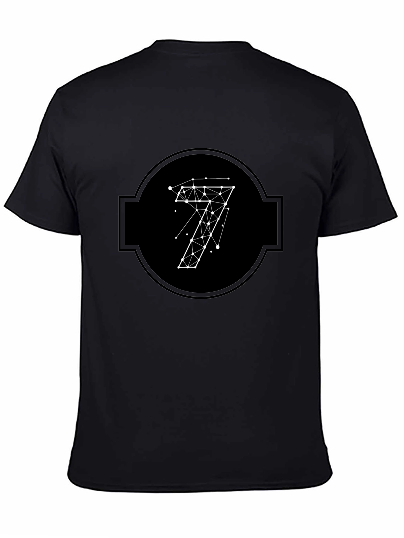 Geometric Seven Black Tee