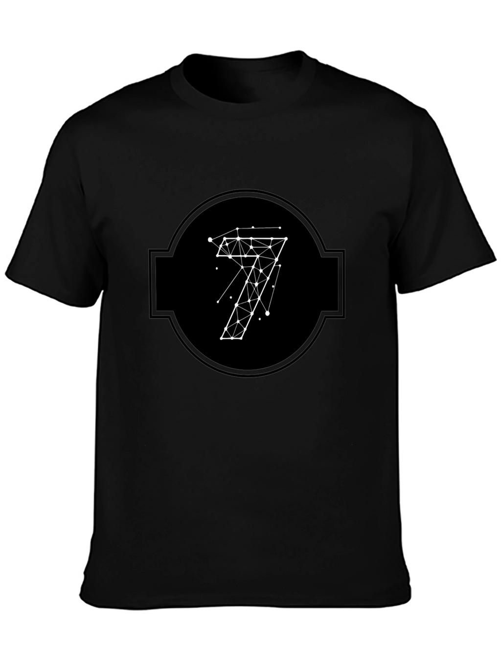 Geometric Seven Black Tee