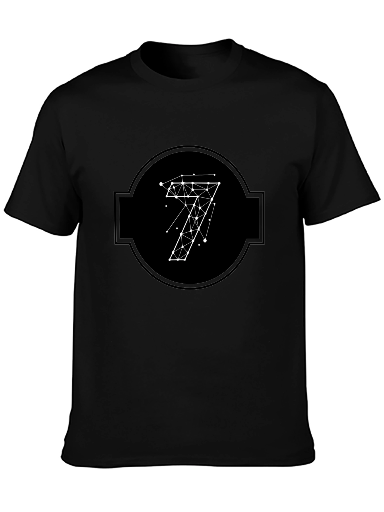 Geometric Seven Black Tee