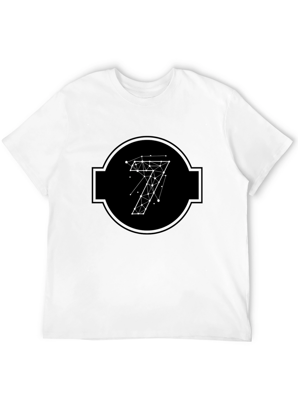 Geometric Seven Black Tee