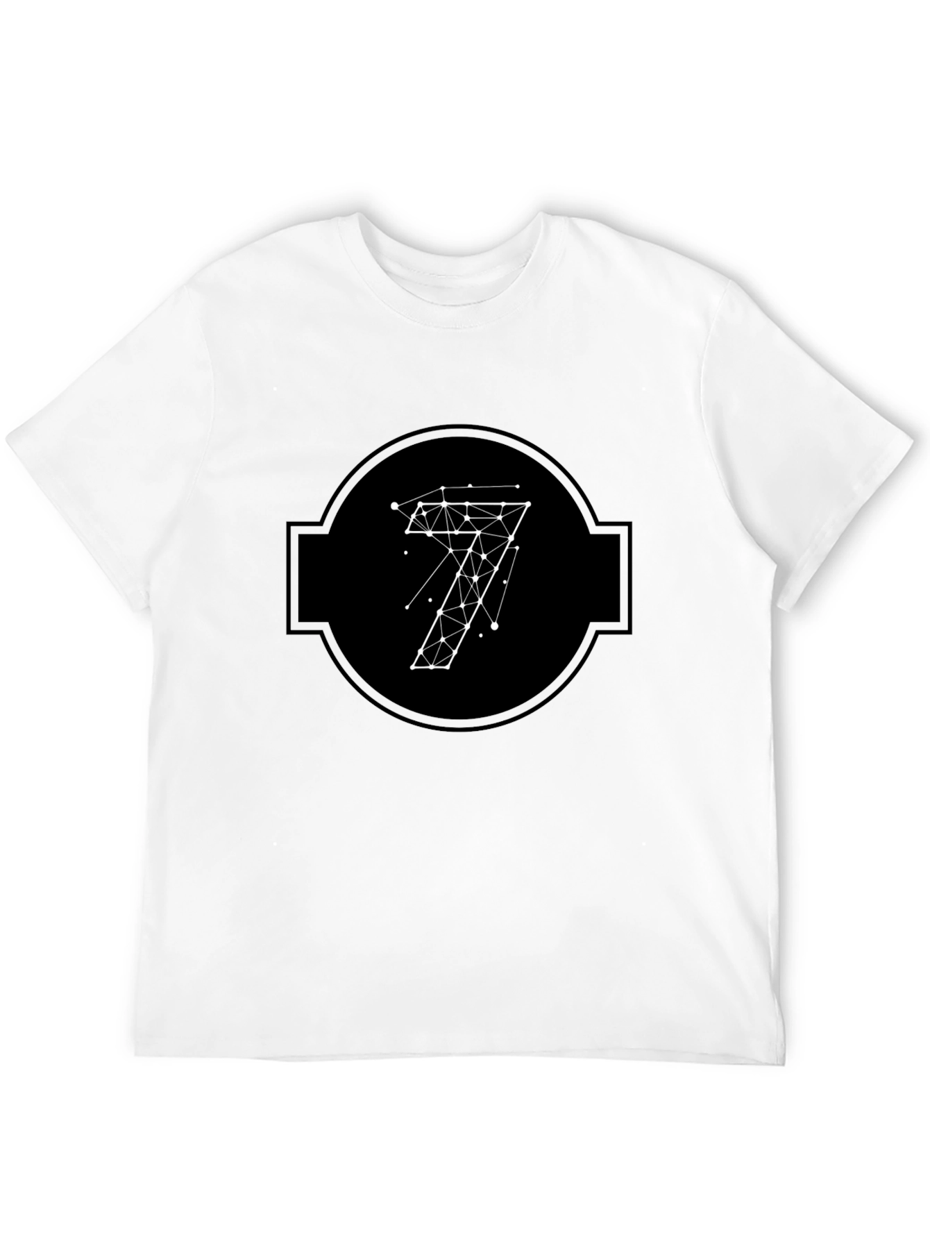 Geometric Seven Black Tee