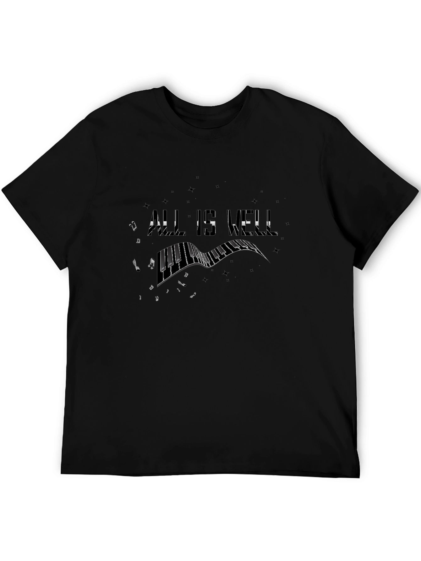 All Is Hell Piano Keys Black Graphic T-Shirt