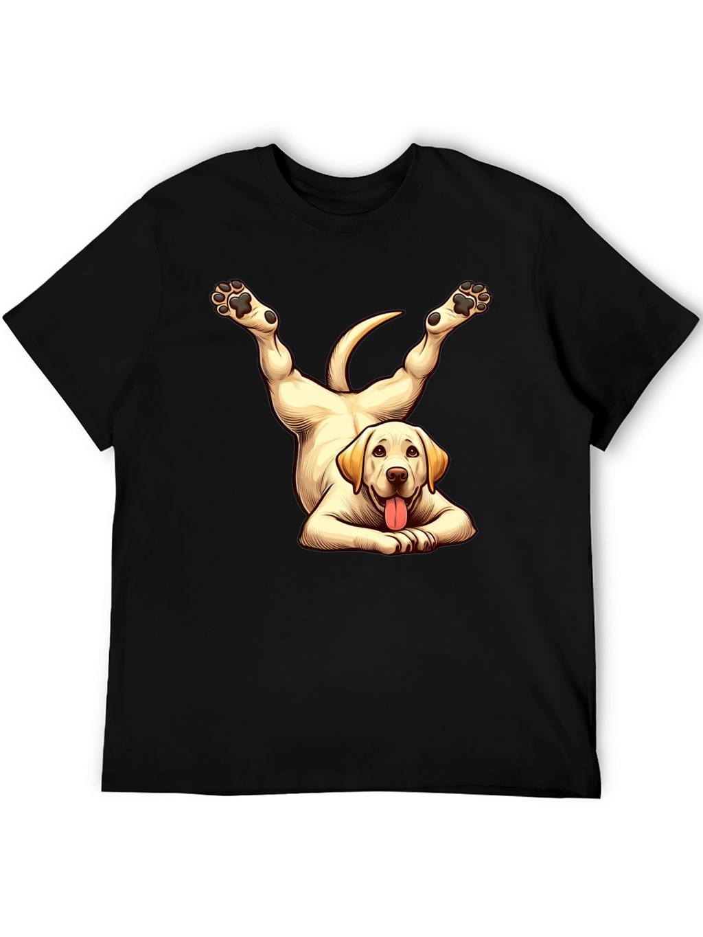 Funny Dog Yoga Black T-Shirt