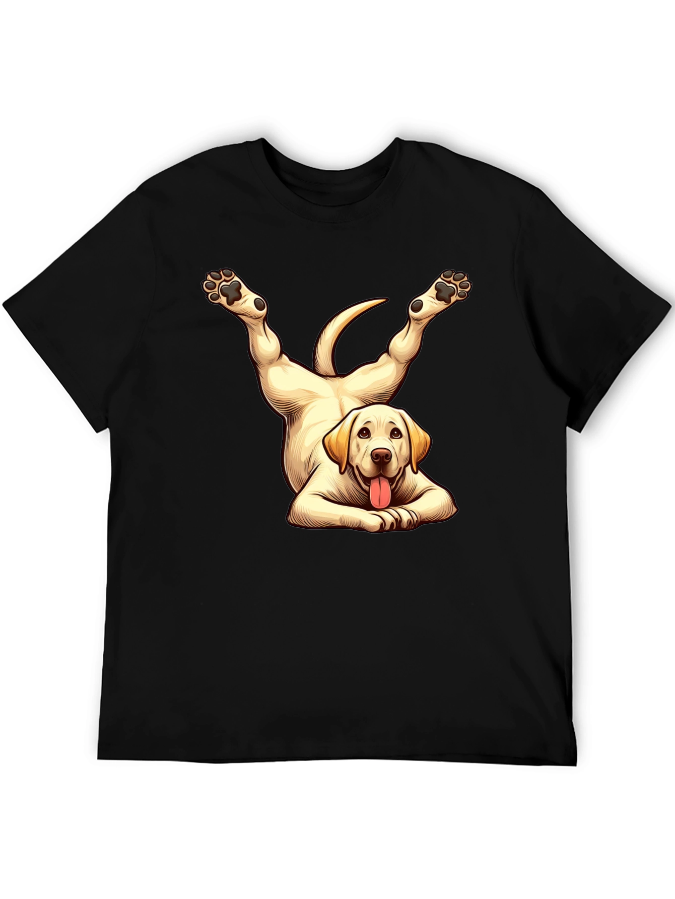 Funny Dog Yoga Black T-Shirt