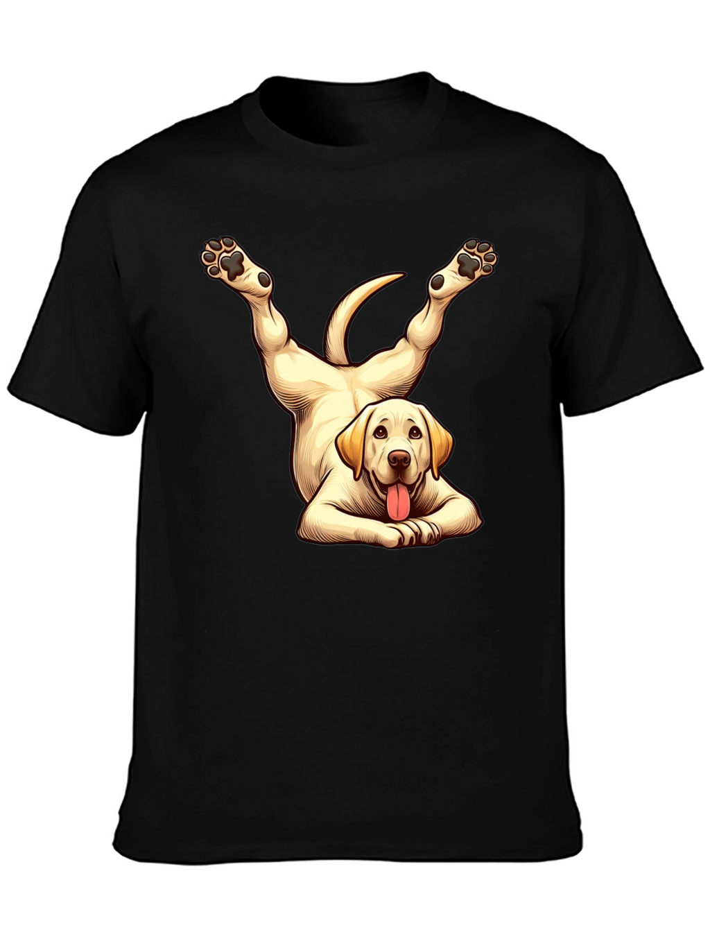 Funny Dog Yoga Black T-Shirt