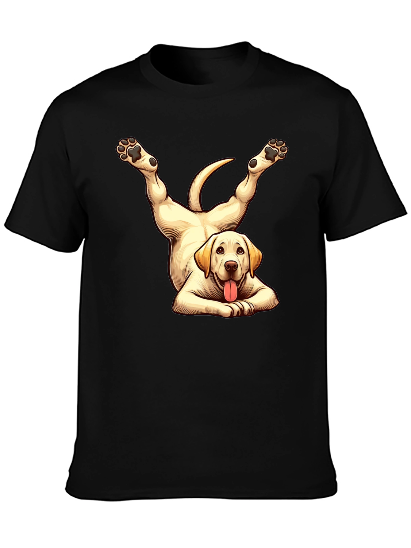 Funny Dog Yoga Black T-Shirt