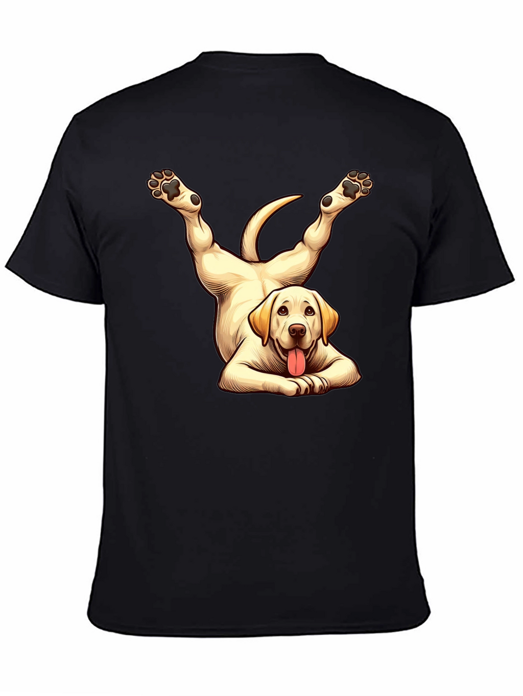 Funny Dog Yoga Black T-Shirt