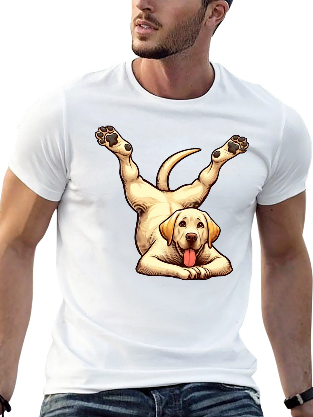 Funny Dog Yoga Black T-Shirt