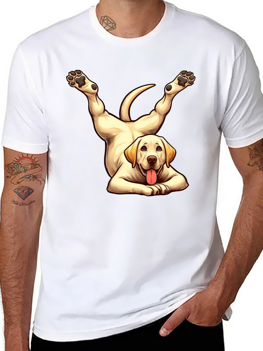 Funny Dog Yoga Black T-Shirt