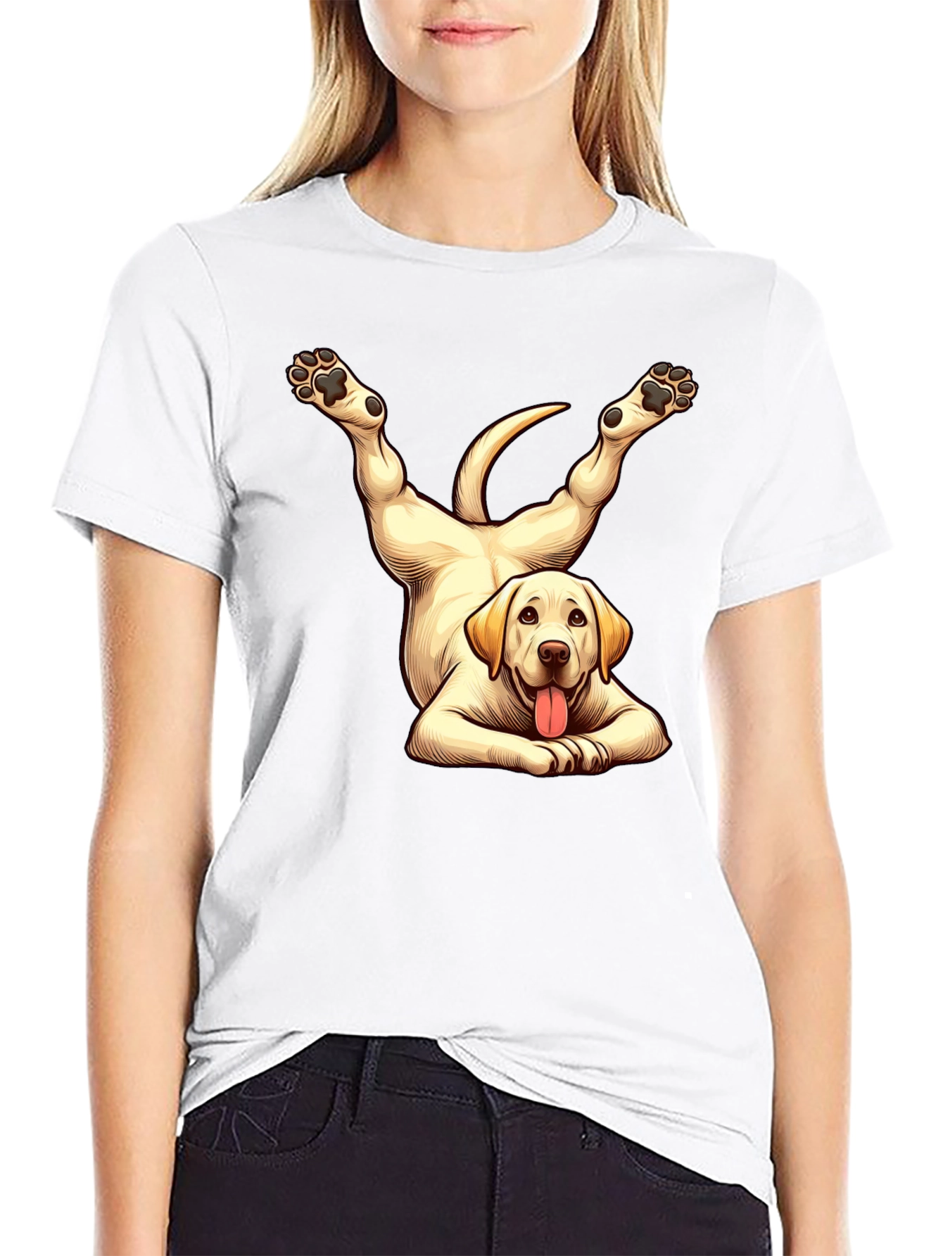 Funny Dog Yoga Black T-Shirt