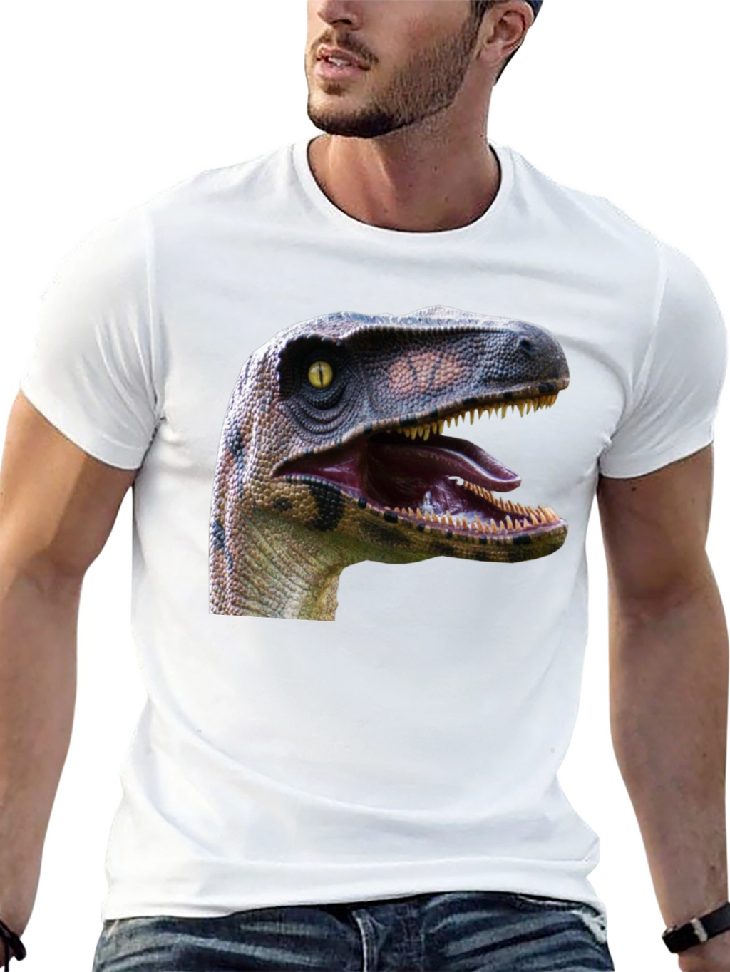 Dinosaur Graphic Print Black T-Shirt