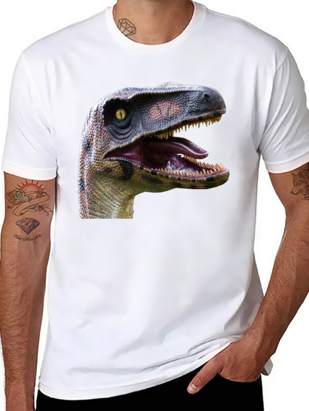 Dinosaur Graphic Print Black T-Shirt