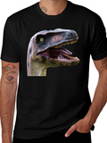 Dinosaur Graphic Print Black T-Shirt
