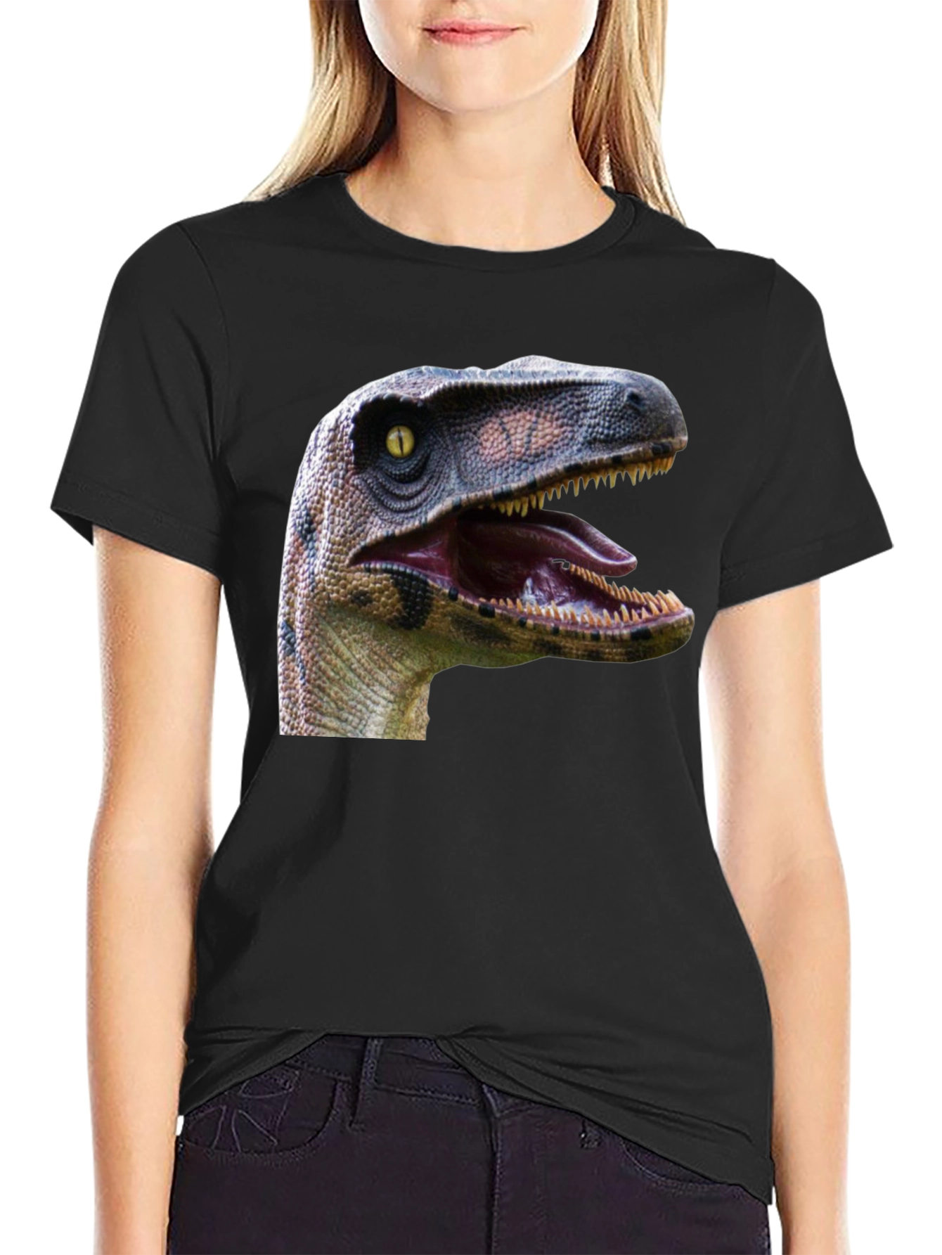 Dinosaur Graphic Print Black T-Shirt