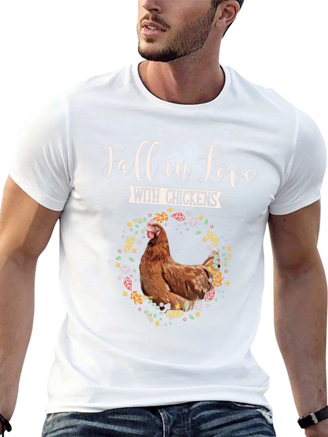 Fall in Love with Chickens Graphic Tee