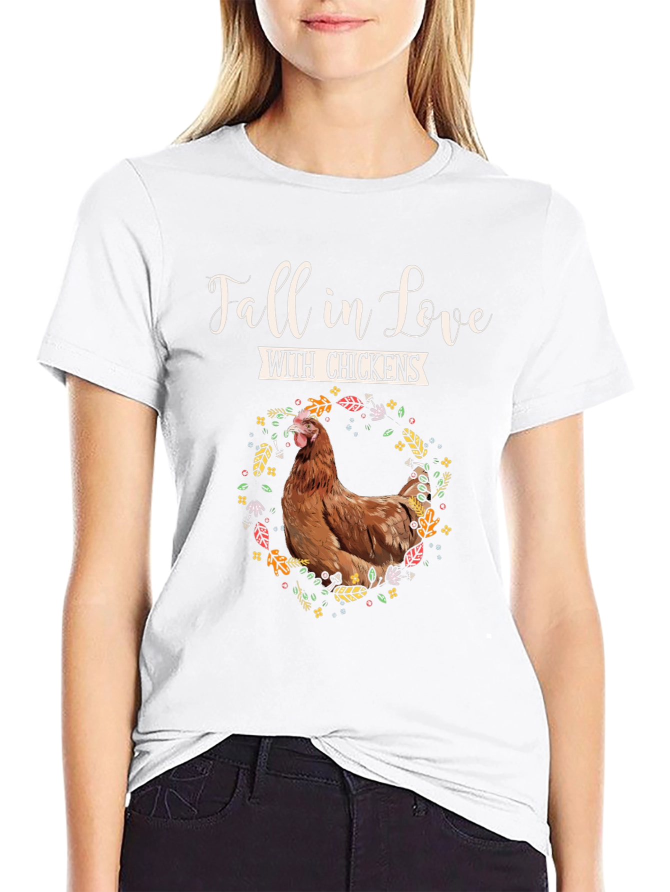 Fall in Love with Chickens Graphic Tee
