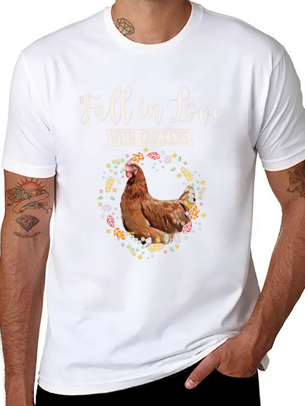 Fall in Love with Chickens Graphic Tee