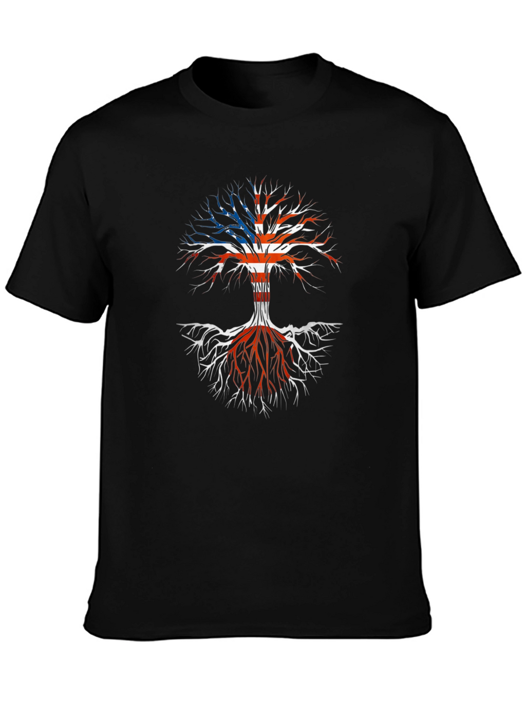 American Roots T-Shirt - Patriotic Tree Design