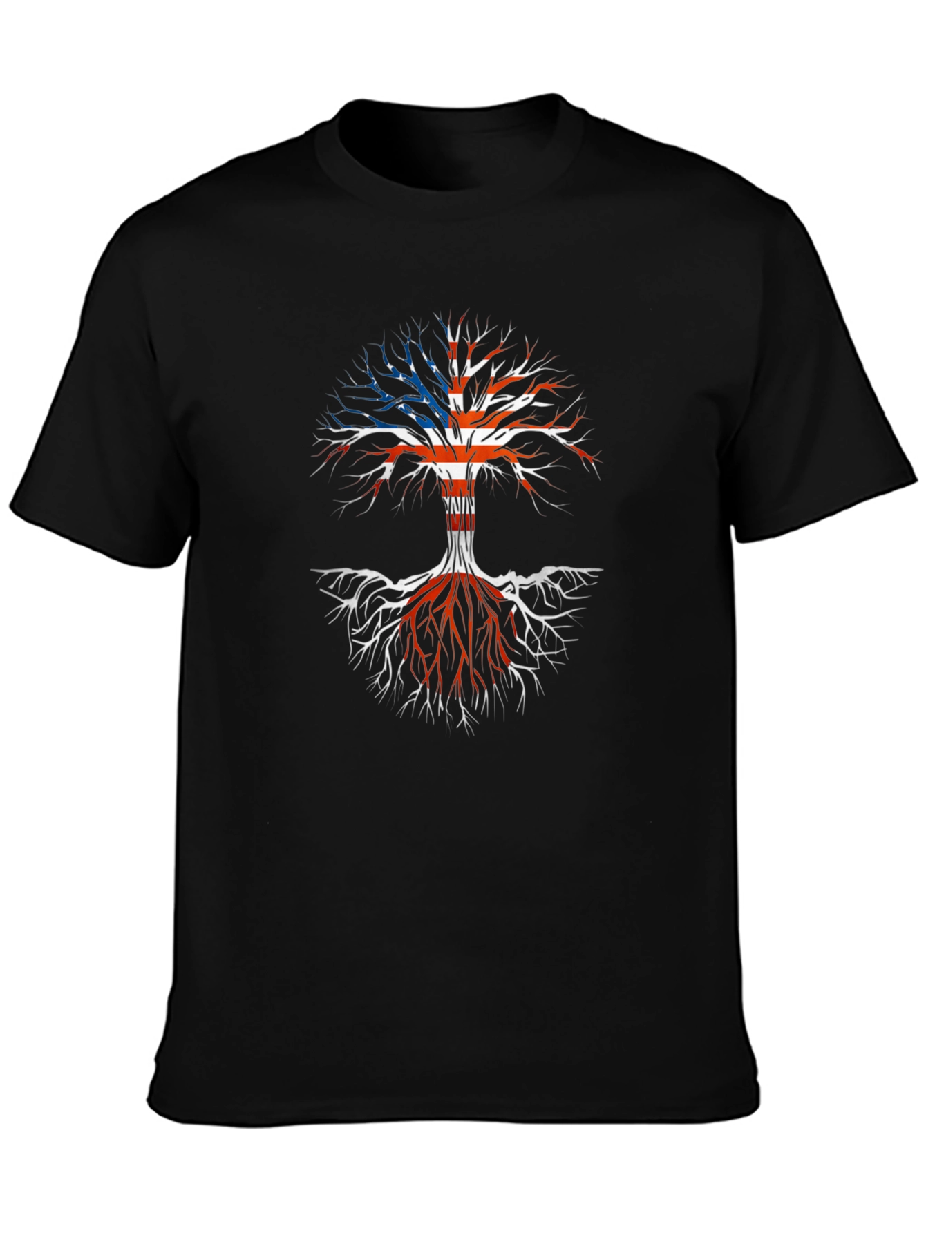 American Roots T-Shirt - Patriotic Tree Design