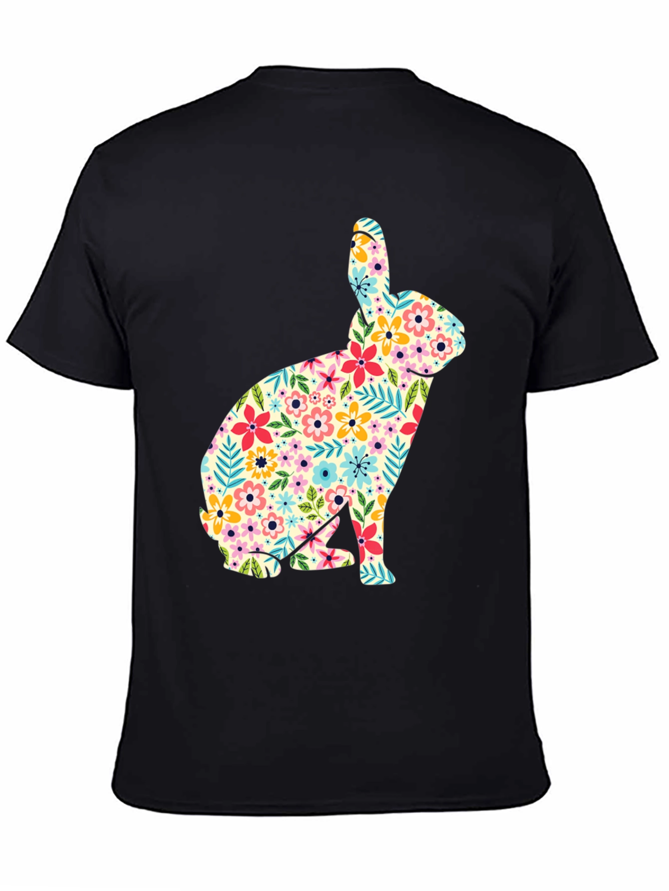 Floral Bunny Graphic Tee - Stylish Spring Apparel