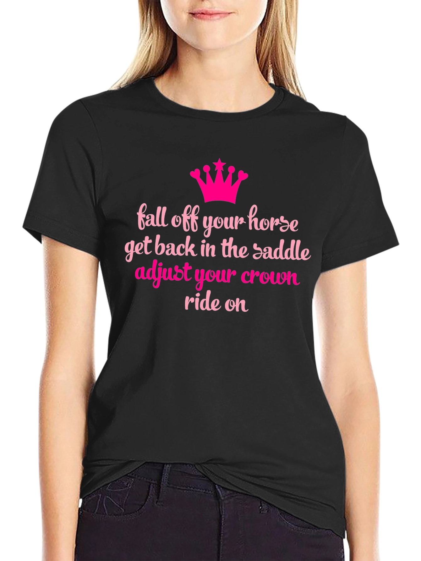 Equestrian T-Shirt: Fall Off Adjust Crown Ride On