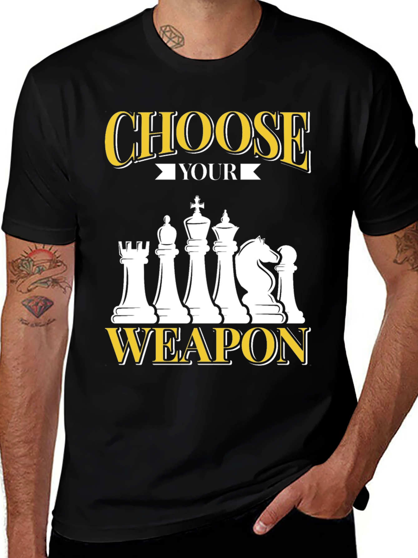 Choose Your Weapon Chess Graphic Tee - Black