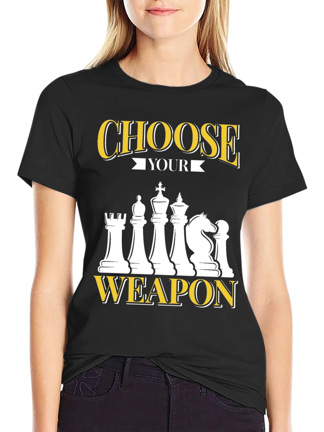 Choose Your Weapon Chess Graphic Tee - Black