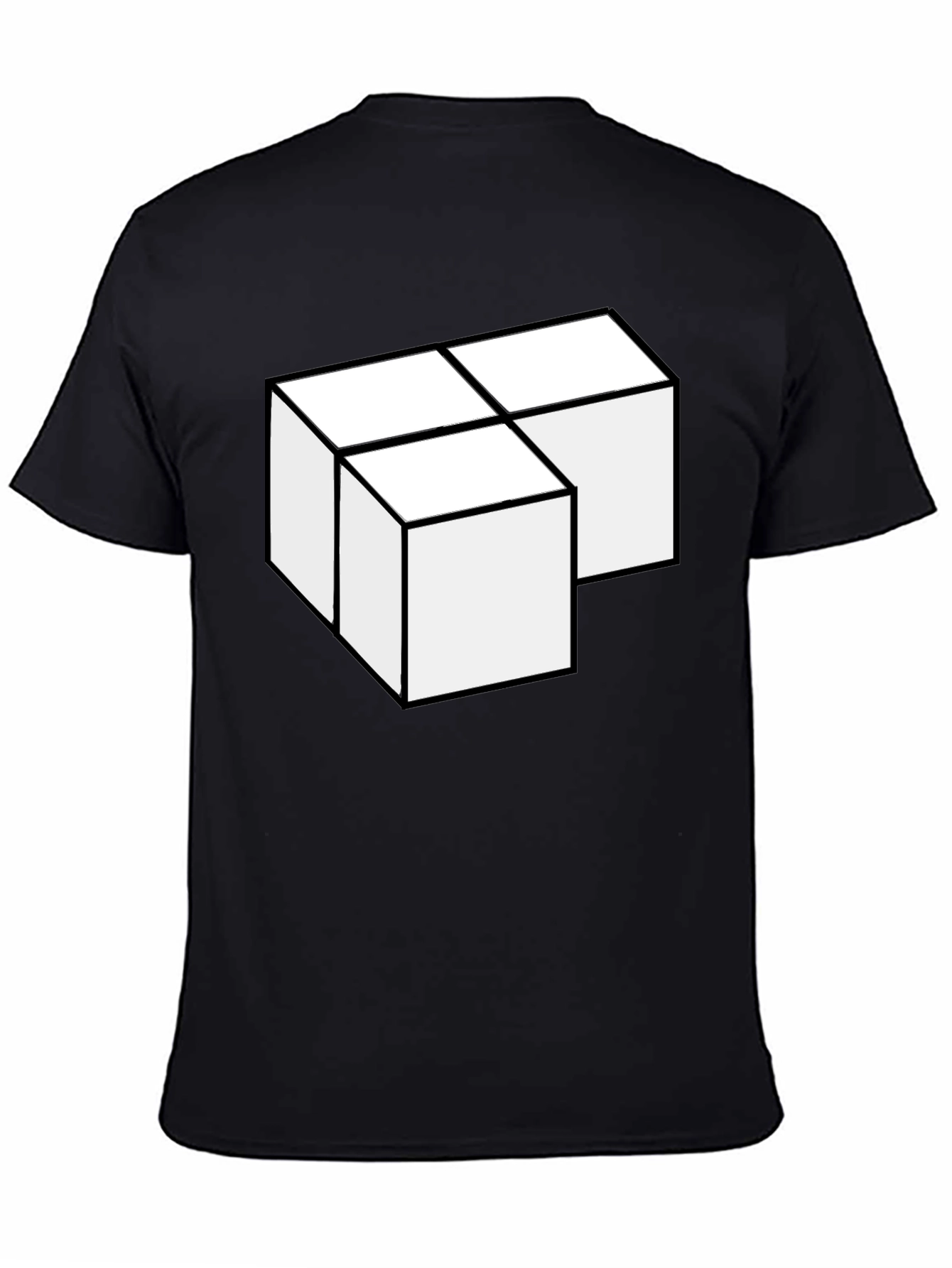 Geometric Cube Graphic Tee - Modern Minimalist Design