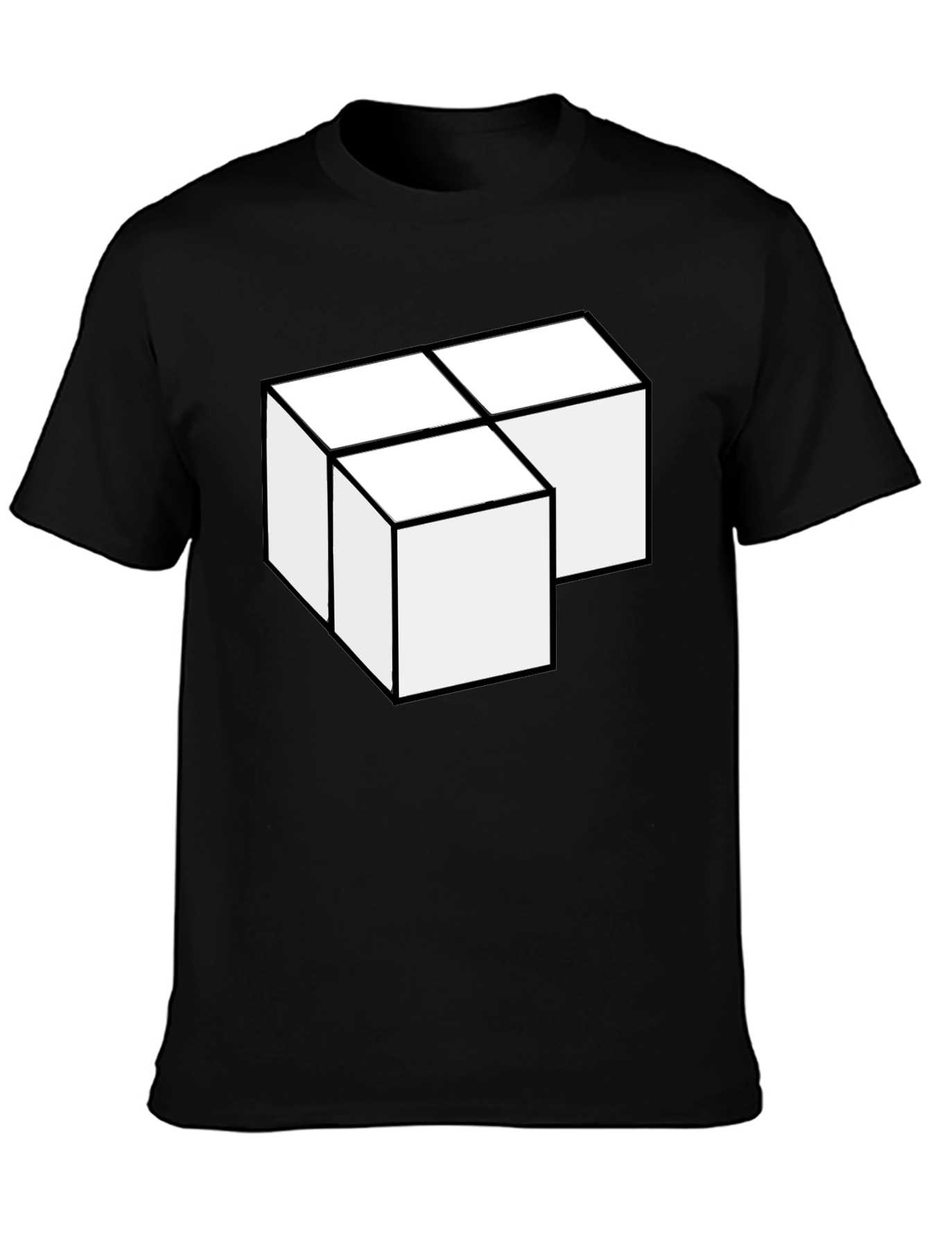 Geometric Cube Graphic Tee - Modern Minimalist Design