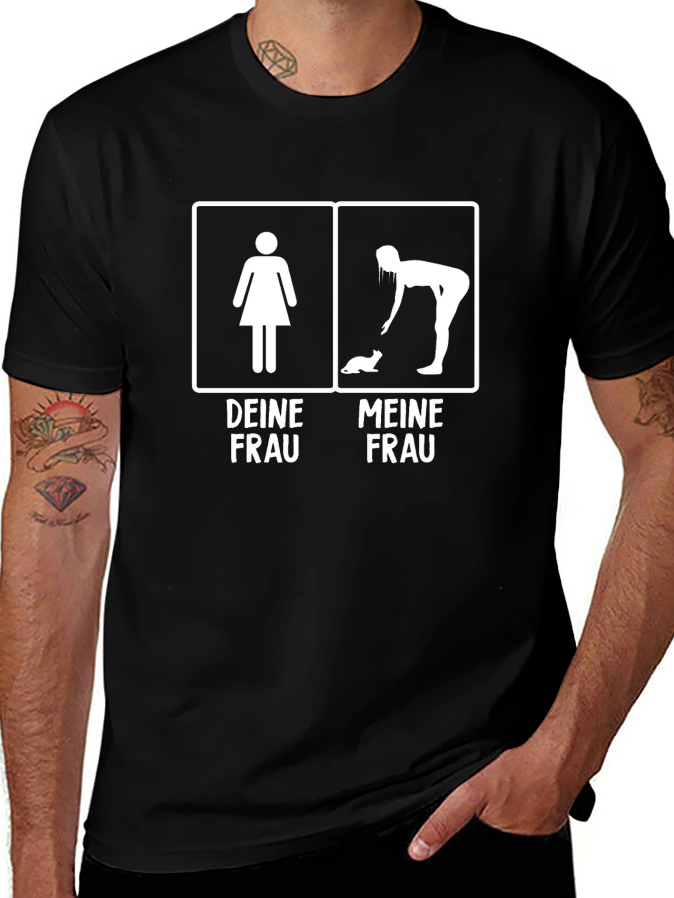 Funny T-Shirt: Meine Frau vs. Deine Frau Graphic Tee
