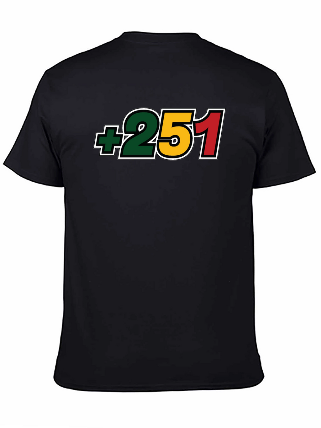 +251 Ethiopia Country Code Black T-Shirt