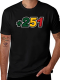 +251 Ethiopia Country Code Black T-Shirt