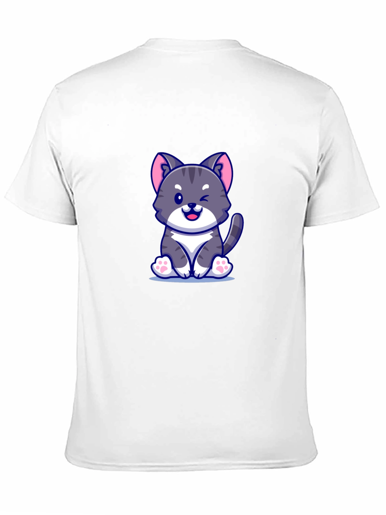 Cute Cartoon Cat Graphic T-Shirt