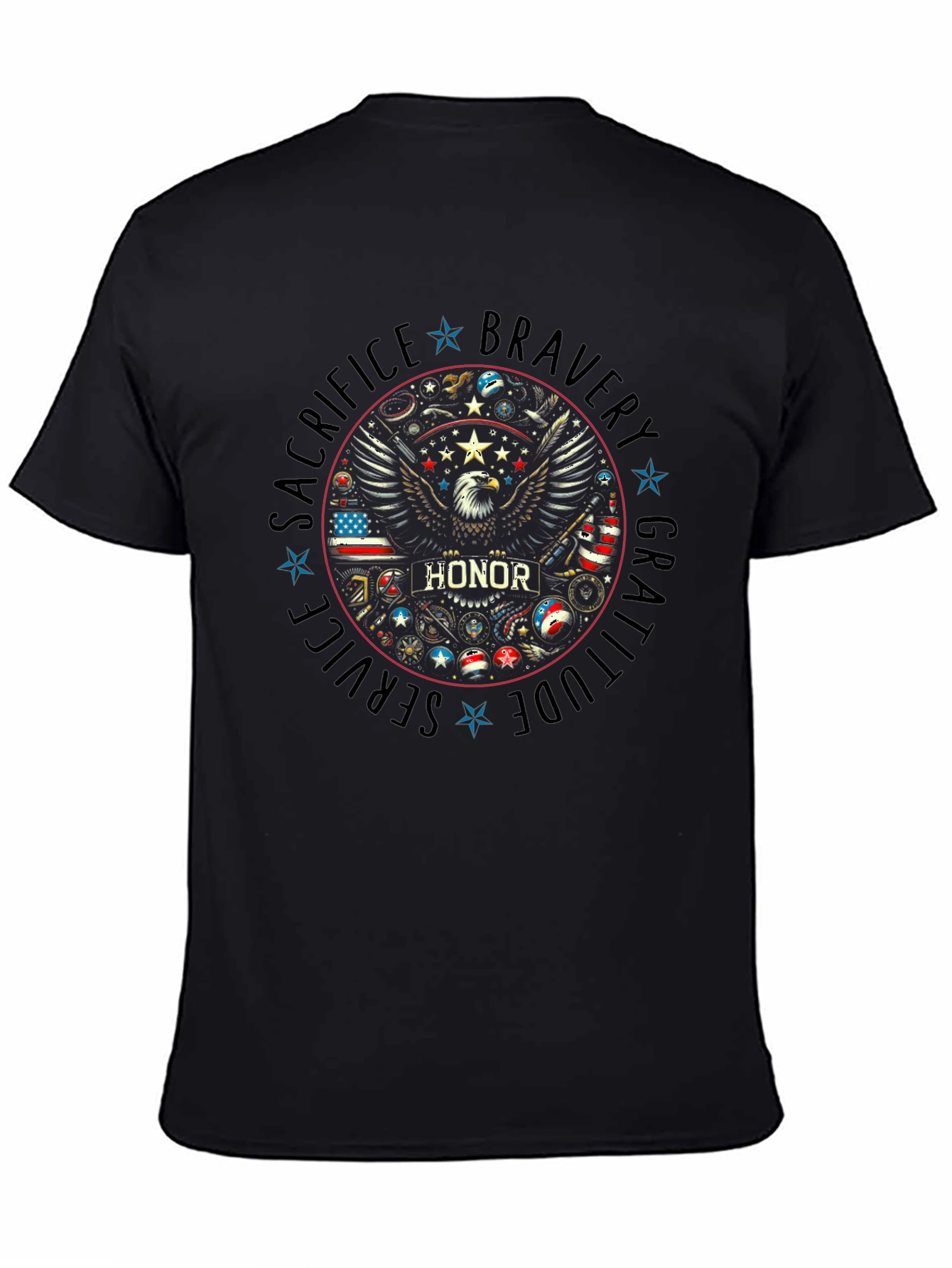 Honor Eagle Graphic Tee - Patriotic Design