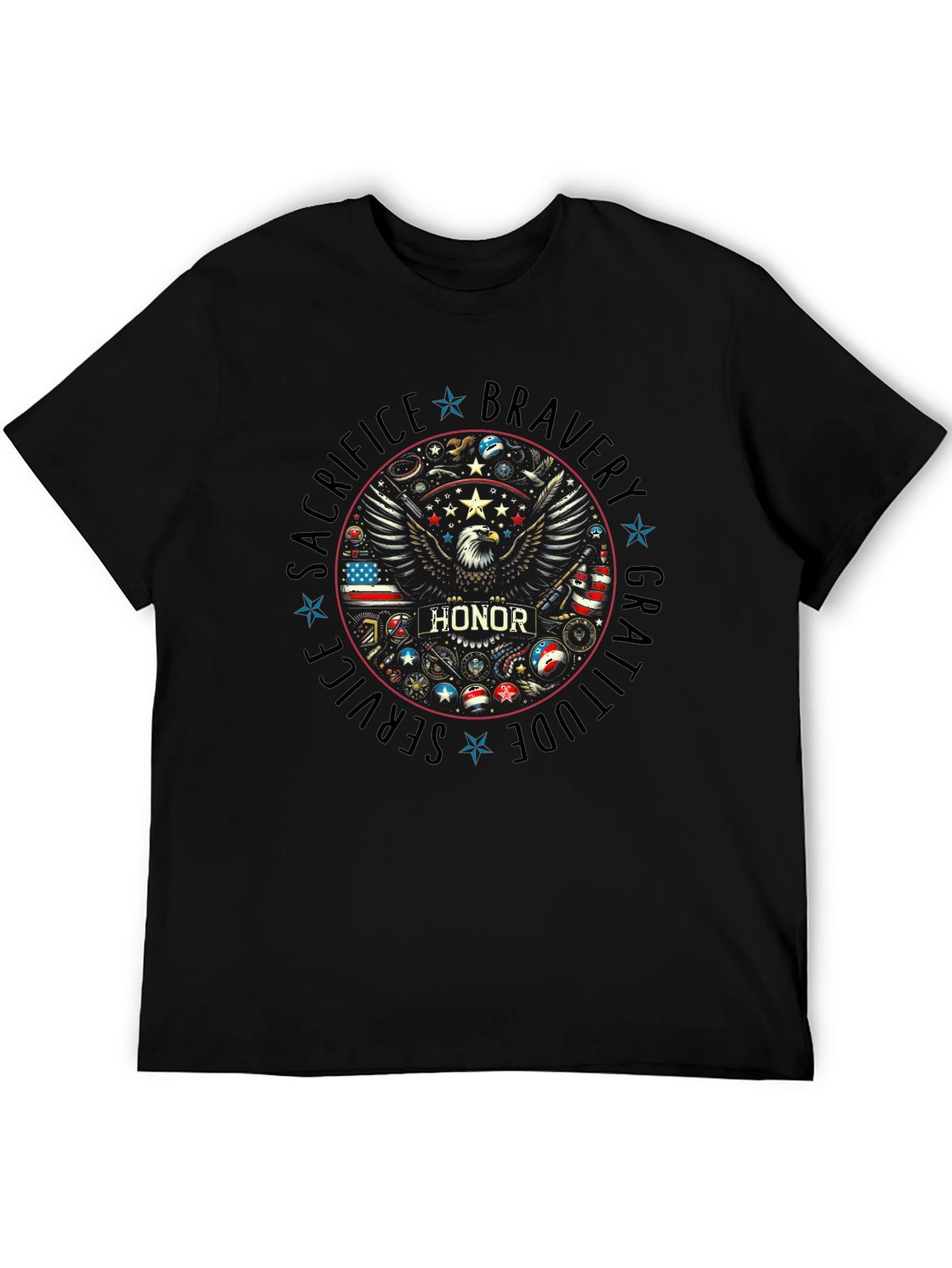 Honor Eagle Graphic Tee - Patriotic Design