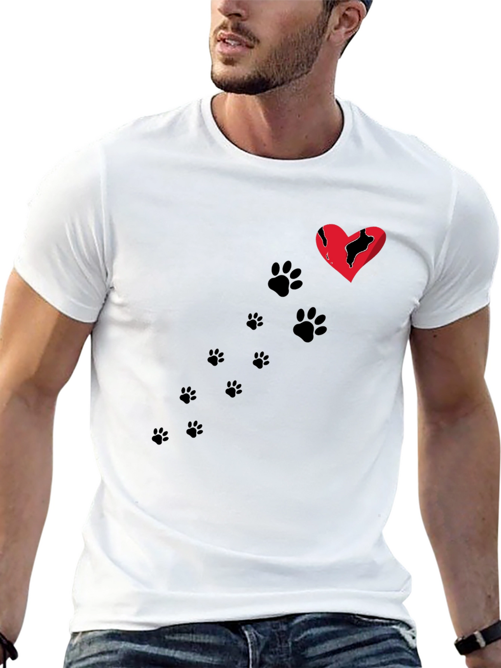 Broken Heart Paw Print T-Shirt