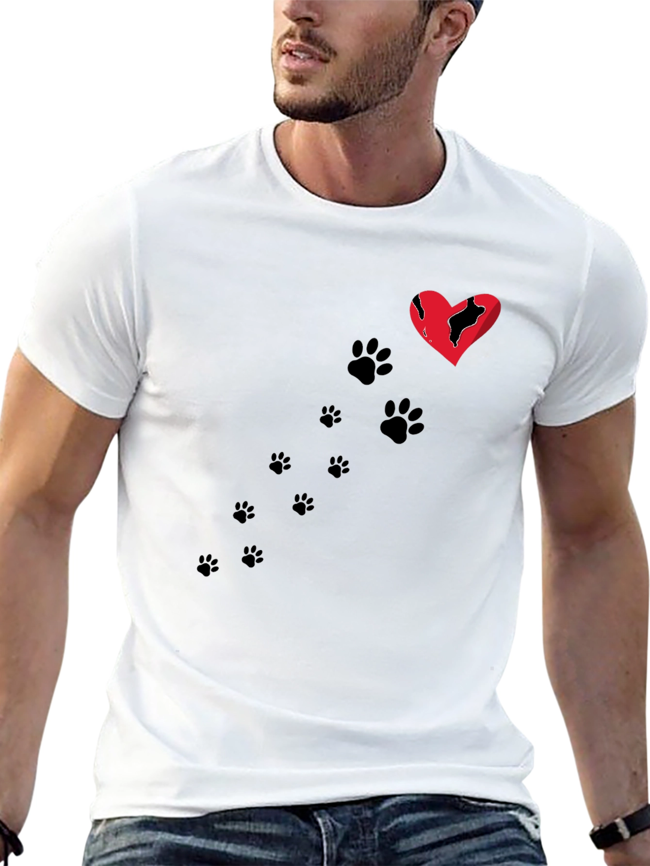 Broken Heart Paw Print T-Shirt