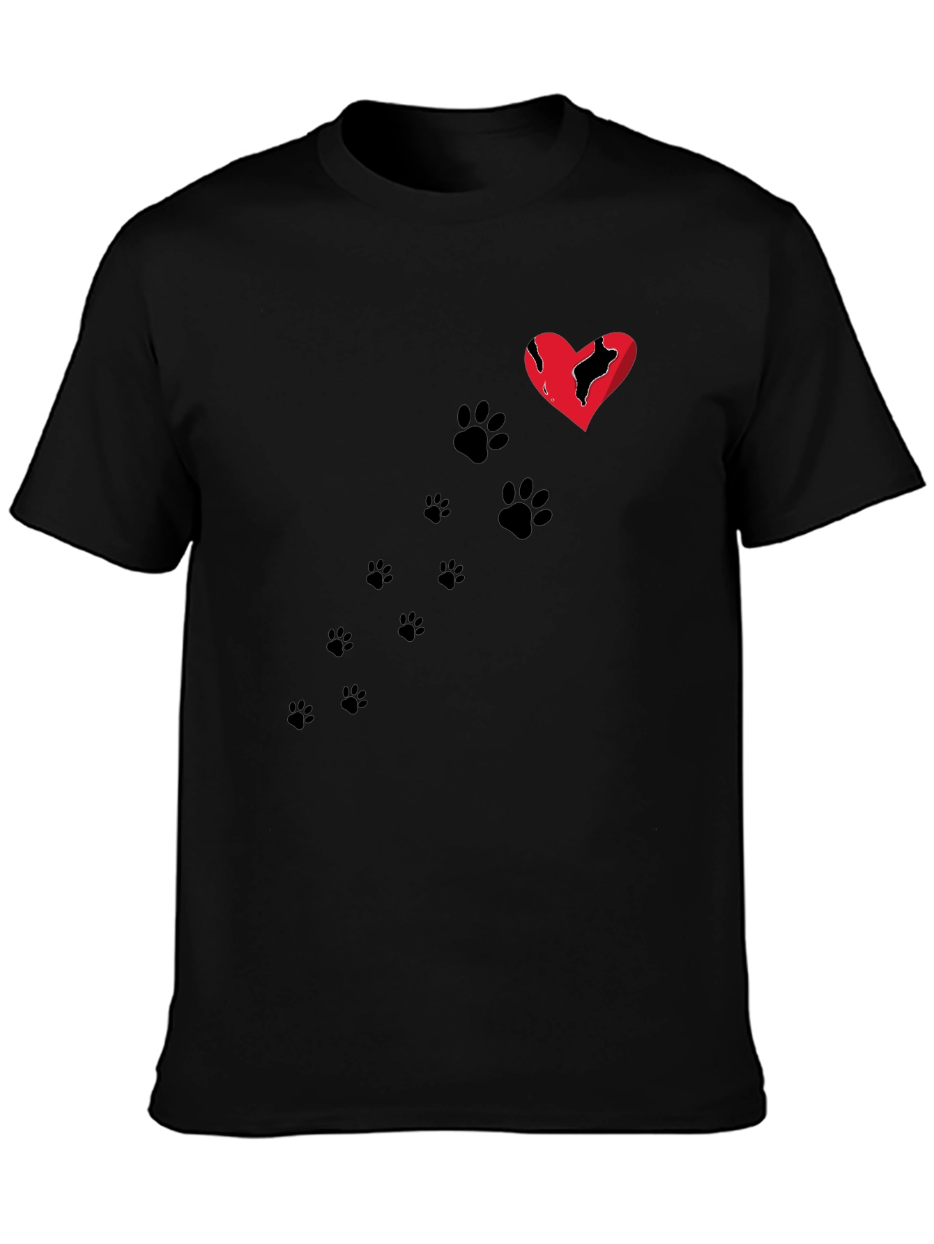 Broken Heart Paw Print T-Shirt