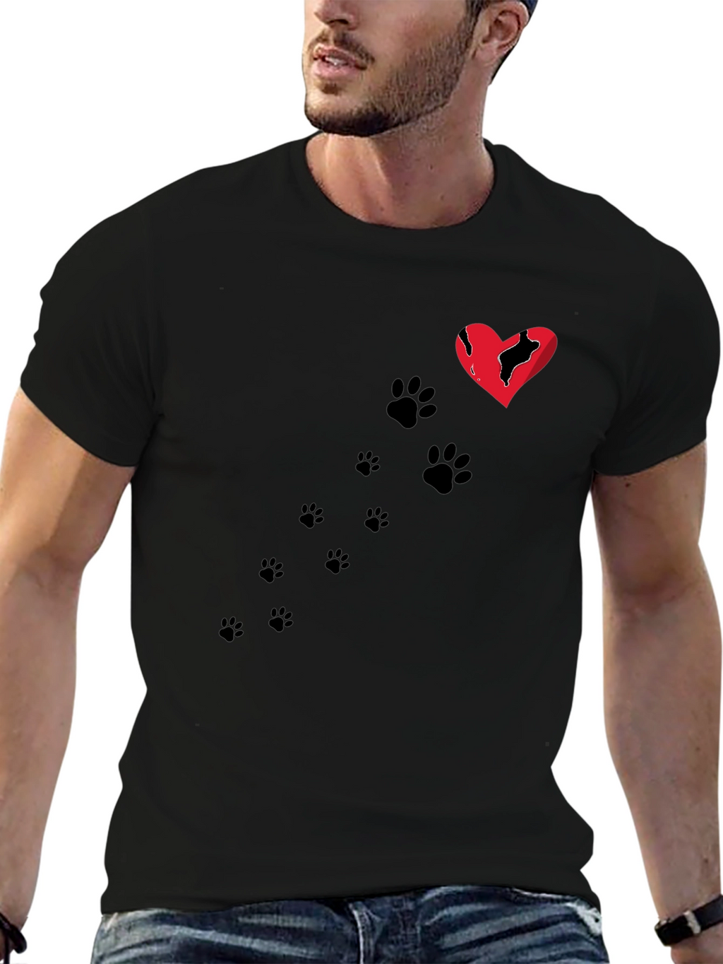 Broken Heart Paw Print T-Shirt