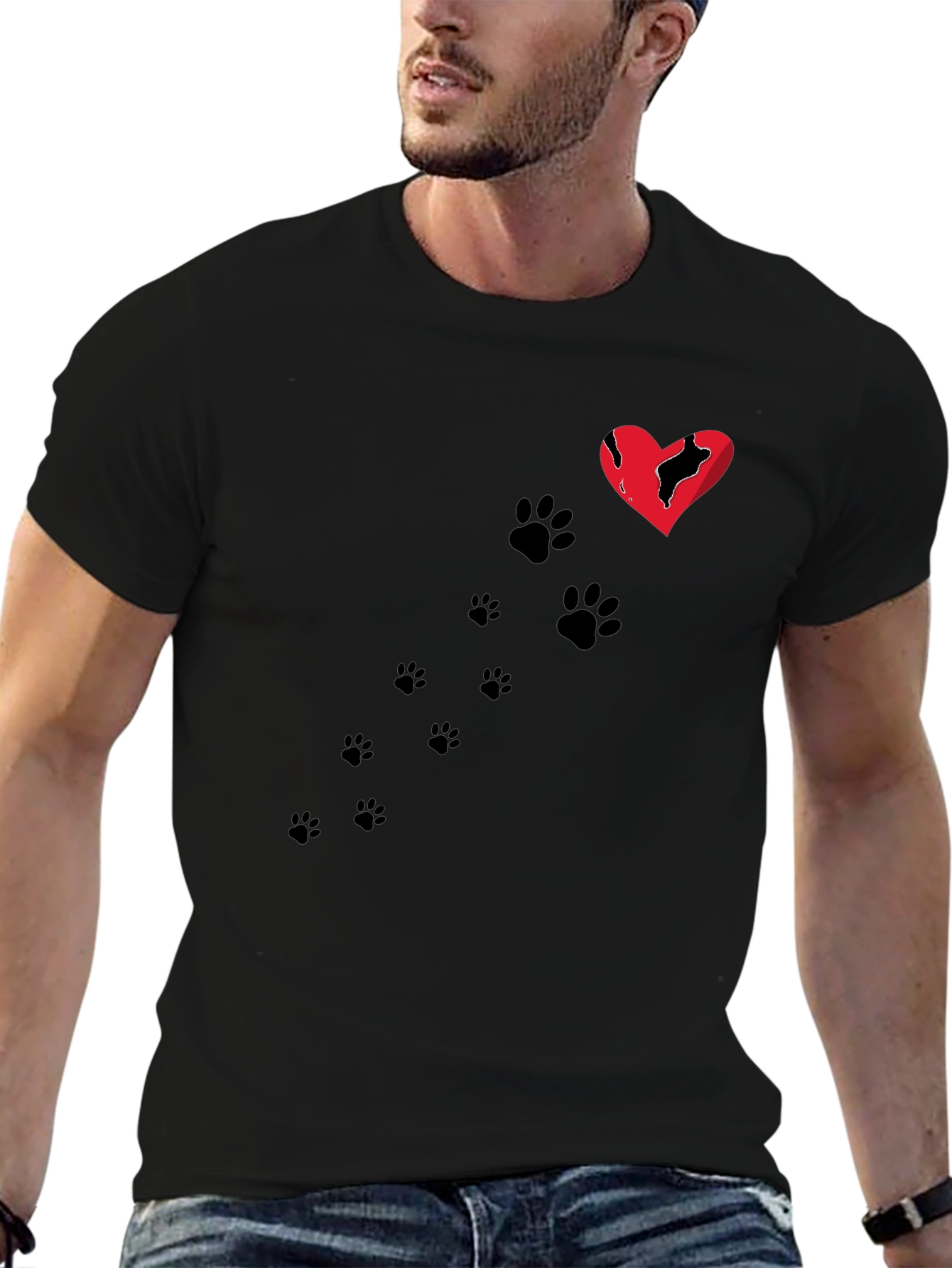 Broken Heart Paw Print T-Shirt