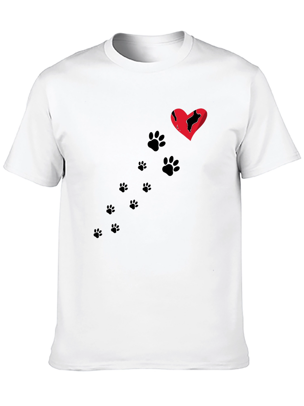 Broken Heart Paw Print T-Shirt