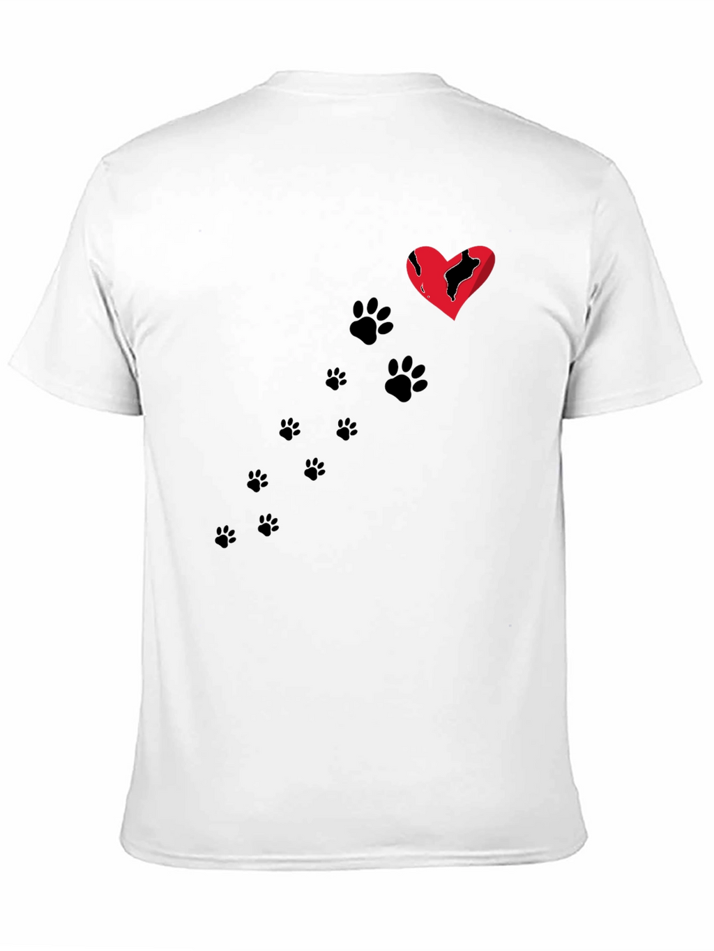 Broken Heart Paw Print T-Shirt