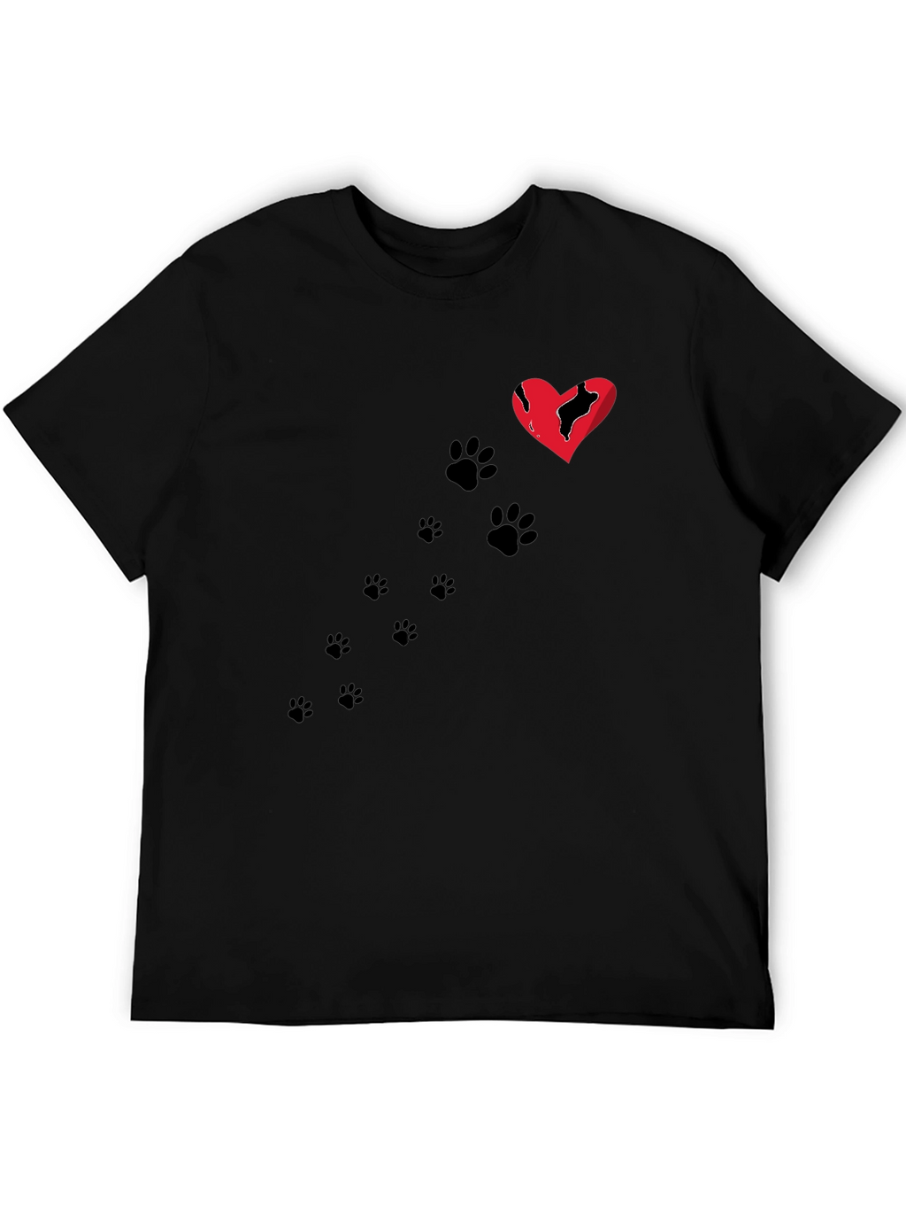 Broken Heart Paw Print T-Shirt
