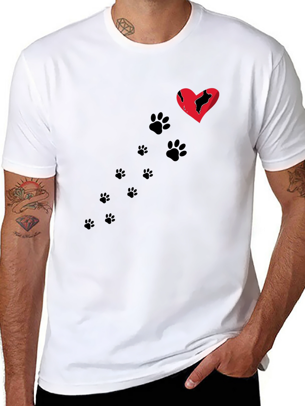 Broken Heart Paw Print T-Shirt