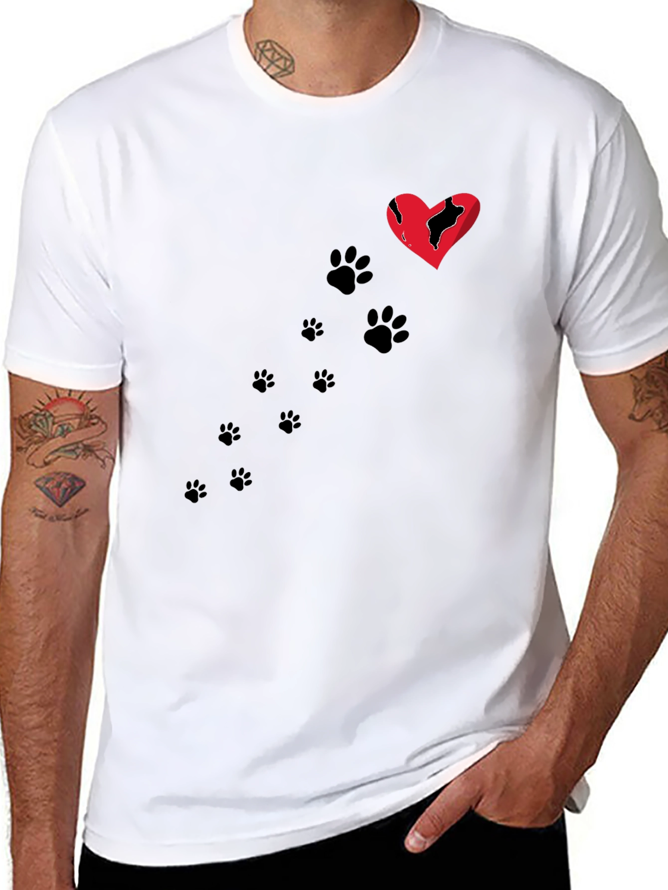 Broken Heart Paw Print T-Shirt