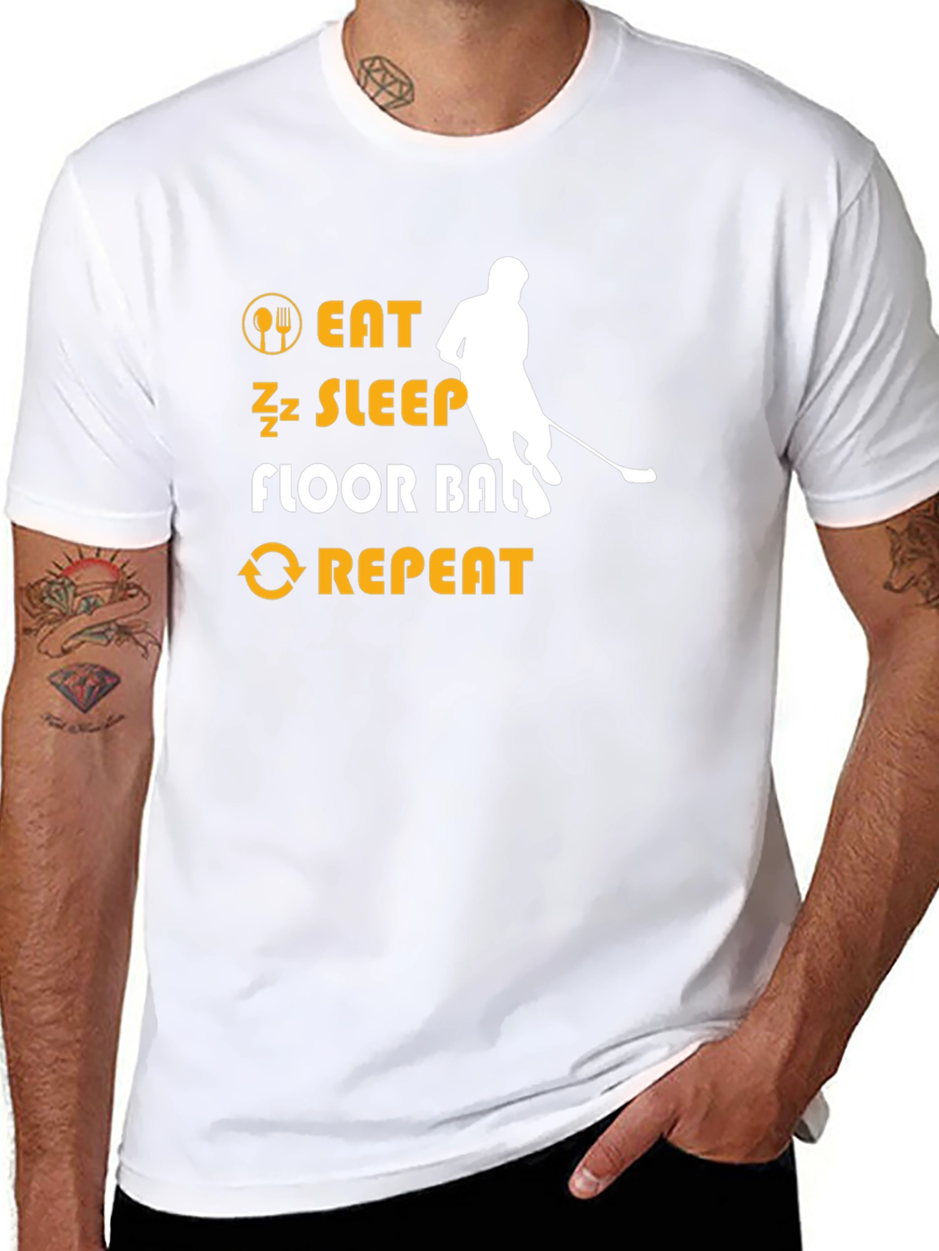 Eat Sleep Floorball Repeat T-Shirt