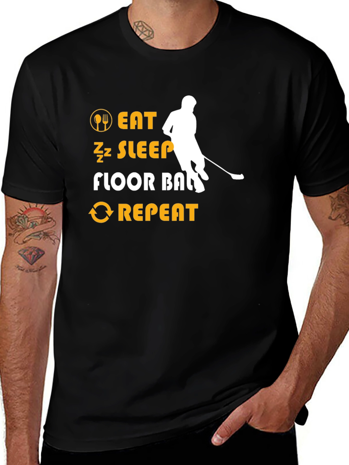 Eat Sleep Floorball Repeat T-Shirt