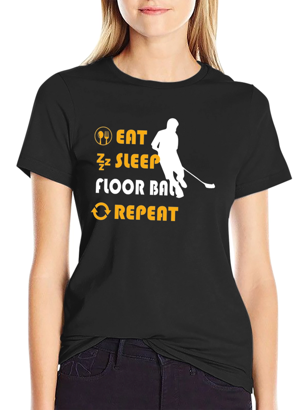 Eat Sleep Floorball Repeat T-Shirt