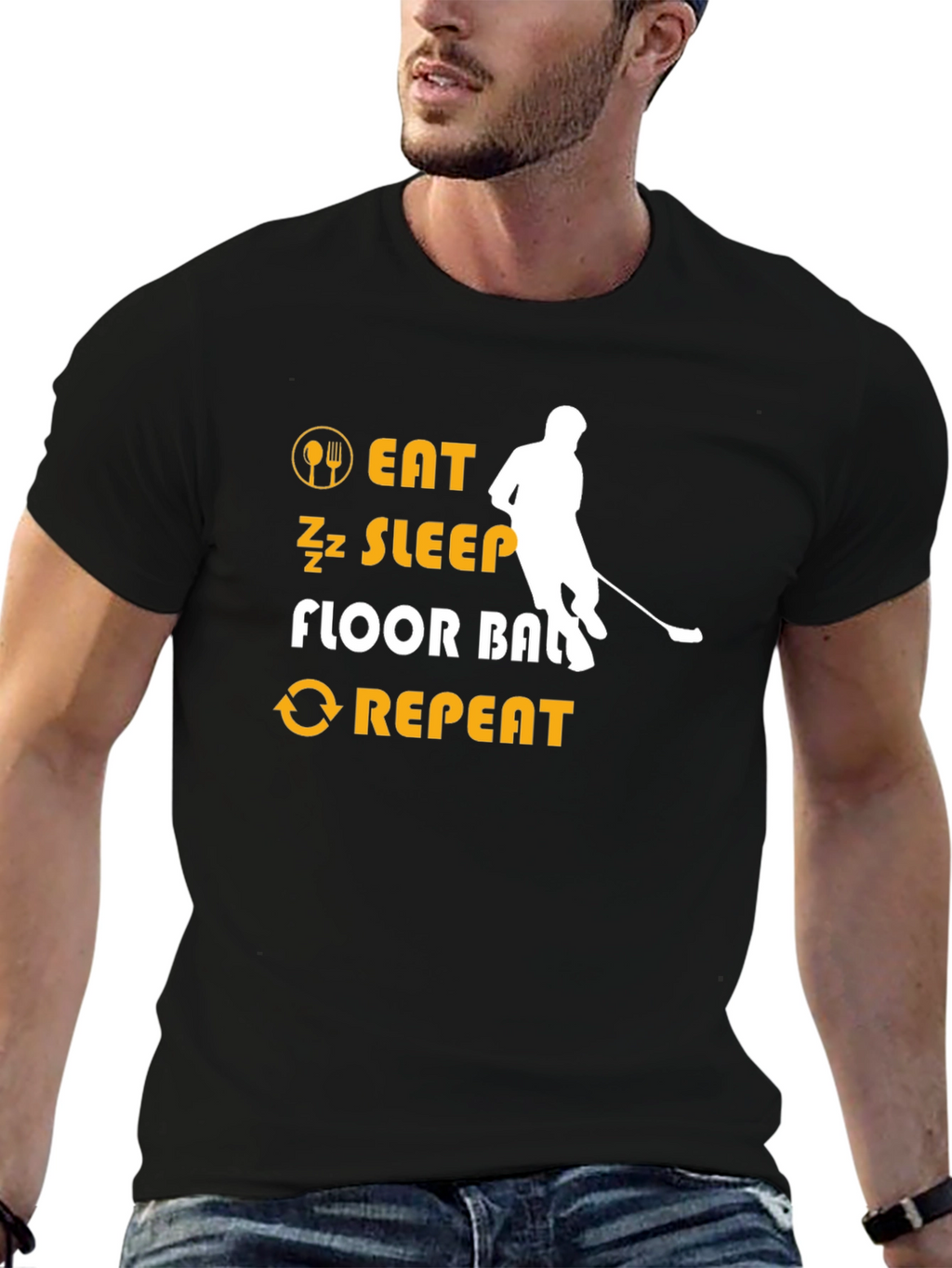 Eat Sleep Floorball Repeat T-Shirt
