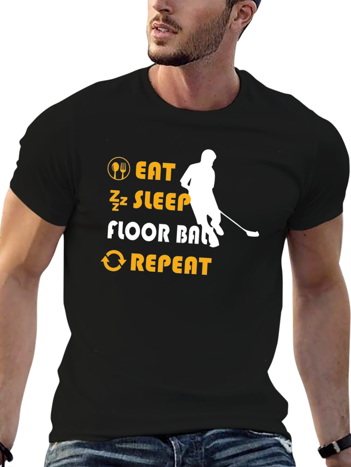 Eat Sleep Floorball Repeat T-Shirt